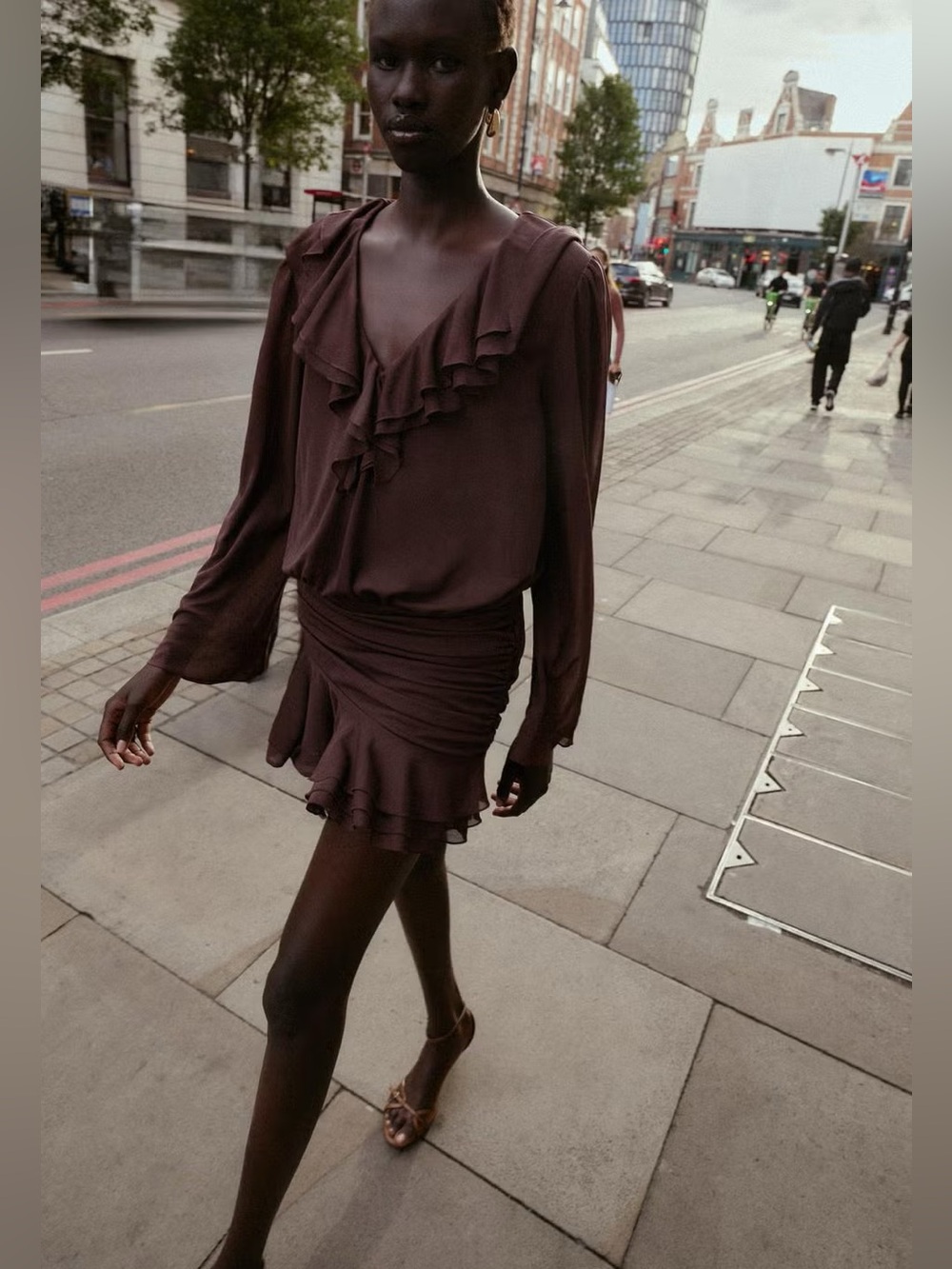 Zara short ruffled dress NWT